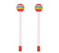 6PCS Drum Mallets, Rainbow Lollipop Timpani Mallets Felt Drum Stick Soft Foam Head Percussion Drumsticks for Rhythm Practice and Classroom Use