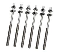 6Pcs Drum Tension Rods M5 Lug Mounting Screws Silvery M5x100mm | Quality metal rustproof wear resistance complete thread uniform pitch clear lines for drum set snare bass jazz