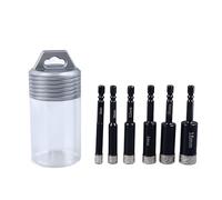 6Pcs Dry Diamond Drill Bit Kit, Hex Shank Tile Drill Bit Set for Marble Concrete Granite, 8 10 12 14 16 18mm Diamond Hole Saw Kit with Storage Box for Ceramic Glass