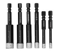 6Pcs Dry Diamond Drill Bit Set for Tile Marble Granite, Multi - Function Wet or Dry Diamond Hole Saw Bits with Hex Shank for Porcelain Ceramic Masonry Stone Drilling
