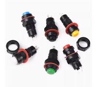 6pcs DS-211 DS-213 10mm Momentary/Self Locking Push Button Switch DS211 DS213 2PIN(DS-213 White)