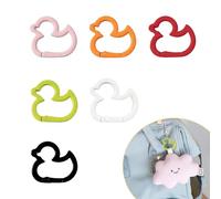 6PCS Duck Shaped Metal Spring Hooks, Colorful Decorative Clips for DIY Projects, Snap Rings for Handbag Connectors, Plush Hanging Charms, Bag Accessories and Small Carabiner Uses