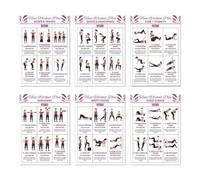 6Pcs Dumbbell Training Poster, Dumbbell Workout Exercise Poster, Gym Posters Set, Barbell Bodyweight Bench Resistance Bands Kettlebell Stretching Routine Free Weights, Exercise Guide For Men & Women