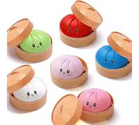 6pcs Dumpling Squishies, Dumpling Mystery Box, Colorful Dumplings Stress Balls, Stocking Stuffers with Food Steamer Stretchy Desk Toys, Anxiety Relief, Ideal for Birthday Gifts, Party Favors(6PC)