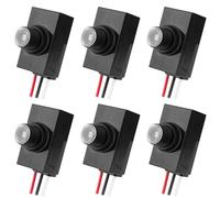 6pcs Dusk to Dawn Sensor for Outdoor Lighting, 100-277V Weatherproof Photoelectric Switch Photocell Light Sensor for Most Outdoor Lamp Fixtures Bulbs Security Lights Easy Install
