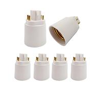 6pcs E-Simpo 4P Gx24q to E26/E27 Lamp Base Adapter,G24q to Medium Edison Socket Converter 4P Conductive,Plug E26 Bulb into PL G24Q/GX24Q Socket.[Need Bypass Ballast to Avoid Flicker Smoke Burnt]