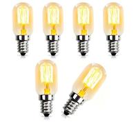 6Pcs E14 Screw Salt Lamp Bulbs 15W 230V Pygmy Bulb SES Screw Bulb T20 Fridge Light Bulbs Warm White 2700K Dimmable Small Bulb for Mini Wax Warmers Scentsy Plug-In Nightlights Fridge Oven Microwave