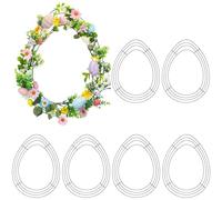 6Pcs Easter Bunny Head Shaped Wire Wreath Easter Rabbit and Eggs Wreath Metal Frame Wires Form Floral Garden Wire Garland Form Rabbit DIY Craft Project Indoor Outdoor Holiday Spring Hanging Decor