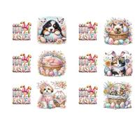 6PCS Easter Cat DIY Rhinestone Diamond Art Mosaic Postcards with Envelopes Diamond Art Painting Greeting Card Kit for Birthdays Thanksgiving & Special Occasion (H054)