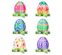 6Pcs Easter Decorations Happy Easter Table Decorations 3D Colorful Foldable Egg With Grass Design Table Honeycomb Centerpieces Spring Party And Home Decor Birthday Anniversary Party Supplies