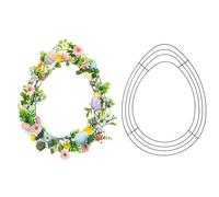 6pcs Easter Rabbit Wreath Metal Ornament Bunny Iron Rattan Circle The Ring Shaped Wire Frame Front Door Wall For Party(Style1)