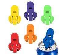 6Pcs Easy Can Opener, Soda Beer Beverage Manual Can Opener, Ring Pull CanOpener Aid, Leakproof Soda Top Ring Open-er Tool for Pop, Cokes & Aluminum Beverage, Drink Shield for Prevent Dust at The Party