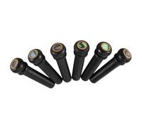 6Pcs Ebony Shell Guitar Bridge Bone Pins Set With Green Dot Easily Replace Lost Or Broken Bridge Pins Guitar Parts