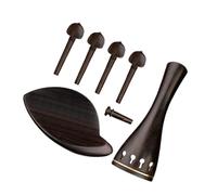 6PCS Ebony Violin Making Kits 4 Strings Violin Tailpiece Tuning Pegs Chinrest Violin Accessories