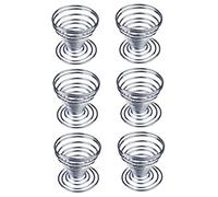 6Pcs Egg Cup Egg Metal Wire Tray Cup Storage Rack Tray Stainless Steel Soft Boiled Cups Holder Stand