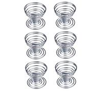 6Pcs Egg Cup Egg Metal Wire Tray Cup Storage Rack Tray Stainless Steel Soft Boiled Cups Holder Stand, Stainless Steel Creative Holder Metal
