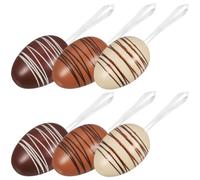 6pcs Egg Shape Hanging Ornament for Easter Party Plastic Decorative