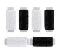 6Pcs Elastic Sewing Thread 25m Each Elastic Thread for Shirring Sewing Shearing Strong Stretch Polyester Cord for Sewings Machine Knitting Clothes Jewelly DIY Shirring Making (Black White)