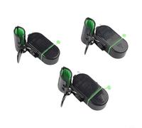 6pcs Electric Fishing Bite Alarm with LED Indicator Light and 80dB Sound, ABS and Stainless Steel Clip-on Design for Multiple Rod Fishing in Various Conditions, Green Flash(plastic black)