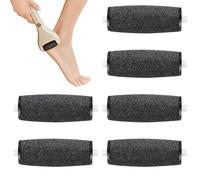 6PCS Electric Foot File Replacement Heads for Scholl Velvet Smooth Replacement Rollers Refills Pumice Stone for Feet Pedicure Hard Skin Remover Rollers Heads Compatible Foot File Refills Black