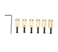 6Pcs Electric Guitar Bridge Saddle Brass 10.5mm Pitch Tremolo String Tuning Screw Saddle for - Style Guitars with Enhanced Tone and Stable Tuning (Black)