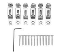6PCS Electric Guitar Bridge Saddles, Split Type Zinc Ally Replacement Saddles for 6 String Electric Guitars Replacement (Silver)