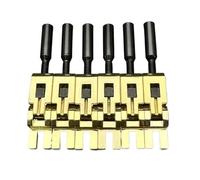 6pcs Electric Guitar Double Locking System Locked String Saddles Tremolo Bridge Locked String Saddles for Electric Guitar(Gold)
