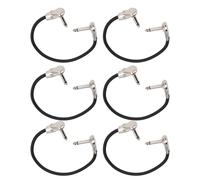 6Pcs Electric Guitar Effect Cables Firm Effect Pedal Patch Cable Right Angled Guitar Pedal Cord for Keyboards and Mixers 30cm (Flat Head Silver)