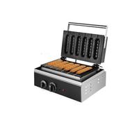 6PCS Electric Waffle Sausage Maker Non-Stick Lolly Stick Muffin Crispy French Corn Hot Dog Machine Kitchen Home Appliance for Beginners DIY