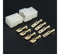 6Pcs Electrical Multi Plug Connector Terminal Block Kit - 6.3mm 6 Way Pin Socket Male&Female for Motorcycle, Bike, Car, Boats