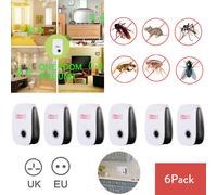6Pcs Electronic Ultrasonic Pest Repeller Cockroach Pet Reject UK Plug
