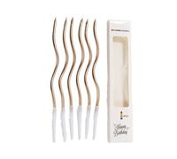 6Pcs Elegant Curved Gold Plated Colorful Cake for Birthday and Baby Showers Cup Cake Decorating Party Supplies Birthday Decorations
