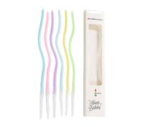 6Pcs Elegant Curved Gold Plated Colorful Cake for Birthday and Baby Showers Cup Cake Decorating Party Supplies Birthday Decorations