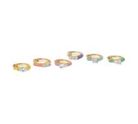 6pcs Elegant Multi Color Zirconia Hoop Earrings Fashion Ear Cuffs Set Lightweight Ear Accessories For Parties And Event Student Budget Jewelry