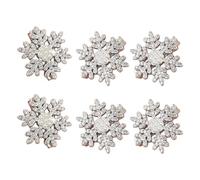 6Pcs Elegant Rhinestones Snowflake Hair Clip with Pearls Comfortable Christmas Ornament Holiday Party Gift Rhinestonesd Pearls Snowflake Clip