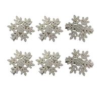6Pcs Elegant Rhinestones Snowflake Hair Clip with Pearls Comfortable Christmas Ornament Holiday Party Gift Snowflake Ornament