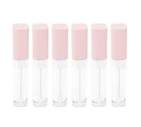 6pcs Empty Lip Gloss Tube 5.5ml Pink Abs Refillable Makeup Container | Body Design, Lightweight and Portable, for Women, DIY Dispensing, Easy Storage