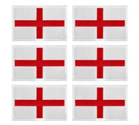 6PCS England Flag Patch, Patches for Backpacks Clothing, actical Embroidered Patch, Iron On Patches, St George Patches with Hook & Loop Fasten, for Military Uniform Tactical Bag Jacket (6PCS England)