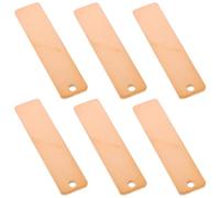 6pcs Engravable Titanium Steel Charm Blank for Keychains and Chains | Rectangular Single-hole Bar, Smooth Polished Finish, Minimalist Modern Style for DIY Projects