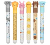 6Pcs Erasable Pens Blue Legami Pens Rub Out Pens 0.5mm Erasable Pen Animals | The End Gel Pens for Writing Pens Cute Stationary Kawaii Stationery For Children's School Supplies Adults' Office Supplies