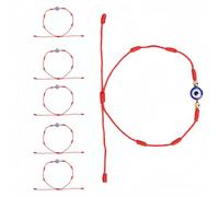 6PCS Evil Eye String Bracelet,7 Knot Red Cord Protection Bracelets,Handmade Accessories for Women's Hands,Adjustable Lucky String Bracelet for Family,Gifts for Friendship,Graduation,Birthday,Good Luck