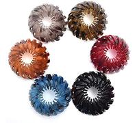 6Pcs Expandable Ponytail Holder Clip Hair Clips Hair Claw Clamps Hair Bun Maker Hair Styling Tool Hair Barrette for Girls Lady Women Hair Accessories
