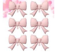 6pcs Extra Large Pink Bow Balloons - Elegant Bowknot Foil Balloon Set - Giant Coquette Style Decoration For Birthdays, Valentine's Day, And Weddings - Festive Inflatable Photo Props (55x43cm)