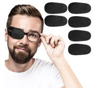 6Pcs Eye Patches Comfortable Left or Right Single Eye Patches Professional Medical One Eye Cover Reusable Black Soft Single Eye Patches for Eyeglass Treat Lazy Amblyopia Strabismus Adults Girls Boys