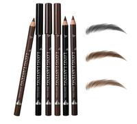 6Pcs Eyebrow Eyeliner Pencil Set Waterproof Long Lasting 3 Natural Shades | Smooth creamy high-pigment formula, smudge-proof wear, black brown & dark brown tones, precise tip for daily & party makeup