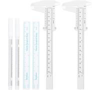 6PCS Eyebrow Mapping Tools, Eyebrow Microblading Marker Pen White Marker Pen 2pcs Eyebrows Measuring Ruler 2pcs Paper Ruler Reusable Eyebrows Tattoo Skin Marking Pens Brow Makeup Position Mark Tools