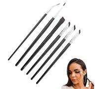 6PCS Eyeliner Brush Set Precision Gel Eye Liner Angled Flat Definer Fine Point Eyeliner Brushes Ultra Thin Bent Makeup Brushes for Precise Liner Eyebrows Make Up