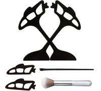 6Pcs Eyeshadow Stencils Silicone Wing Eyeshadow Tool Guide with Brush Reusable Eye Shadow Assistant for Beginners Multifunctional Eyeliner Aid Tool
