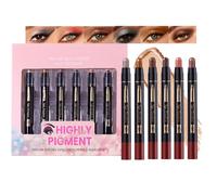 6pcs Eyeshadow Stick Set - Soft & Creamy Shimmer Eyeshadow Pencil with High Pigmentation Multi-Color Long-Lasting Eye Shadow Waterproof Glitter Eye Shadow Kit for Women