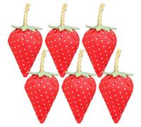 6pcs Fabric Flower Strawberry Decor Handmade Assorted Fake Strawberry Bowl Fillers for Farmhouse Spring Summer Ornaments